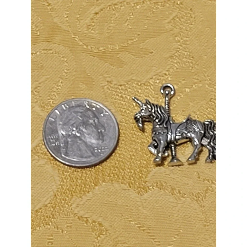 Vintage G&S Pewter Carousel Unicorn Horse Pendant RP ©1989 ~1” Charm